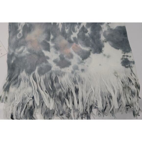 Tie Dye Fringe Scarf by BP in Gray White Pink - Picture 9 of 13